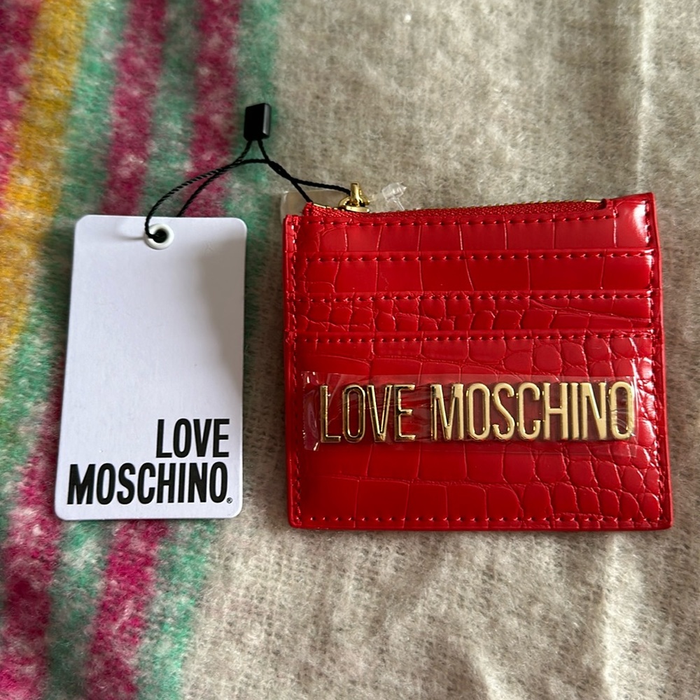 Love Moschino Red Croc-Embossed Wallet